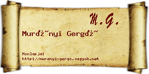 Murányi Gergő névjegykártya
